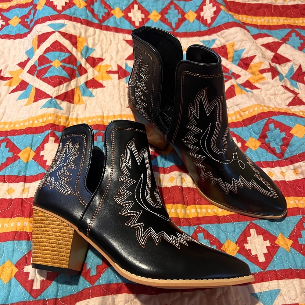 Black western booties